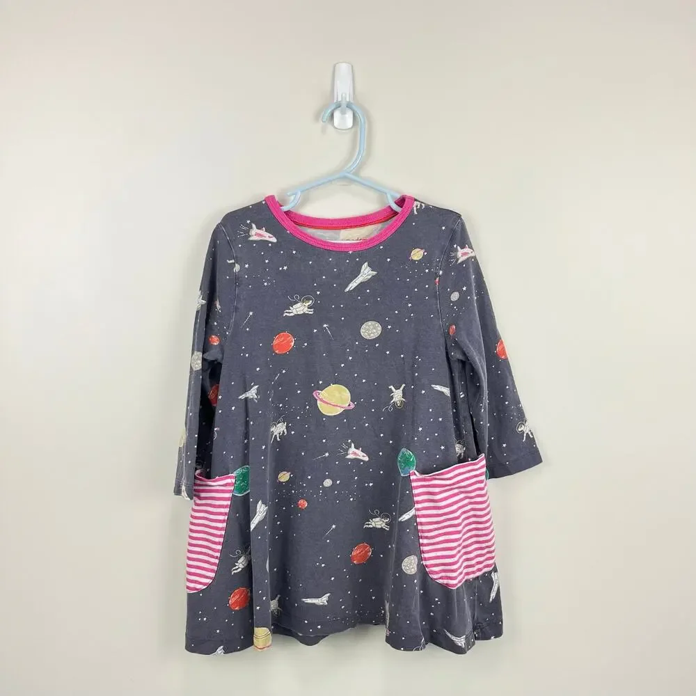 Mini Boden Gray Sprout in Space Tunic 7-8